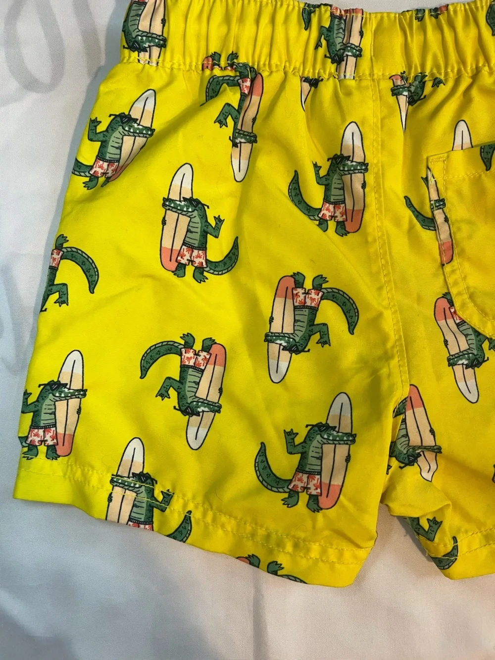 Set of Three Old Navy Swim Shorts in Neons & Alligator Print in Size 18-24 Month